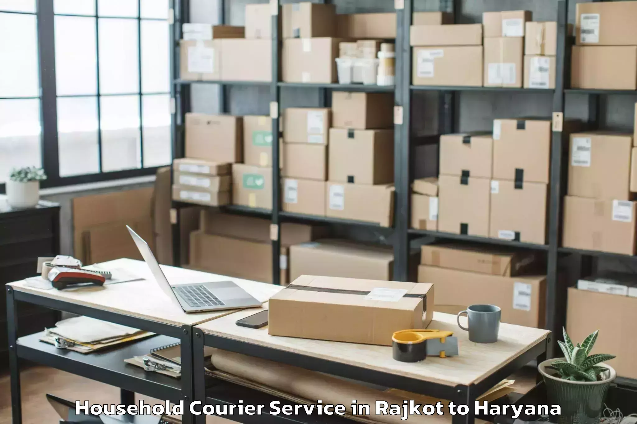 Rajkot to Lingayas University Faridabad Household Courier